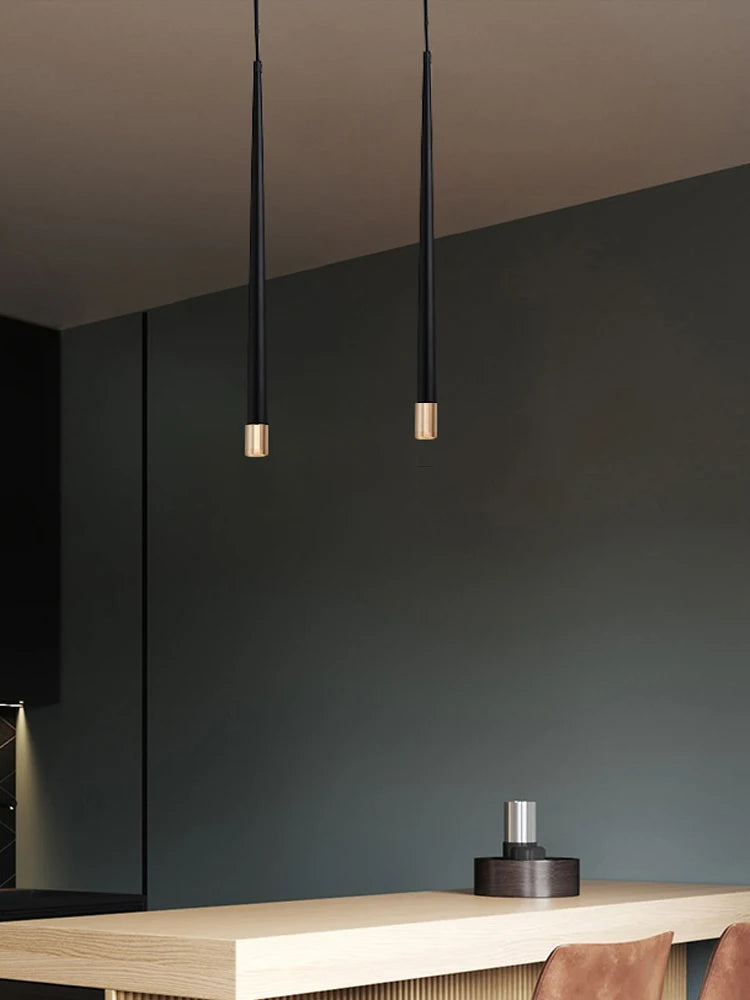 Modern LED Pendant Lights Dimmable 3cm Conical Aluminum & Acrylic Home Hang Lamp Dining Living Room Bar Cafe Droplight Fixture