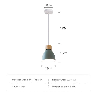 Nordic Macaron Chandeliers E27 Creative Wooden Bedside Lights For Bedroom Study Cafe Bar Restaurant Decor 3 Heads Pendant Lamps