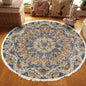 Vintage Round Carpet for Living Room Hand Woven Bedroom Rugs Cotton Linen Tassel Anti Slip Prayer Floor Mat Boho Mandala Carpet