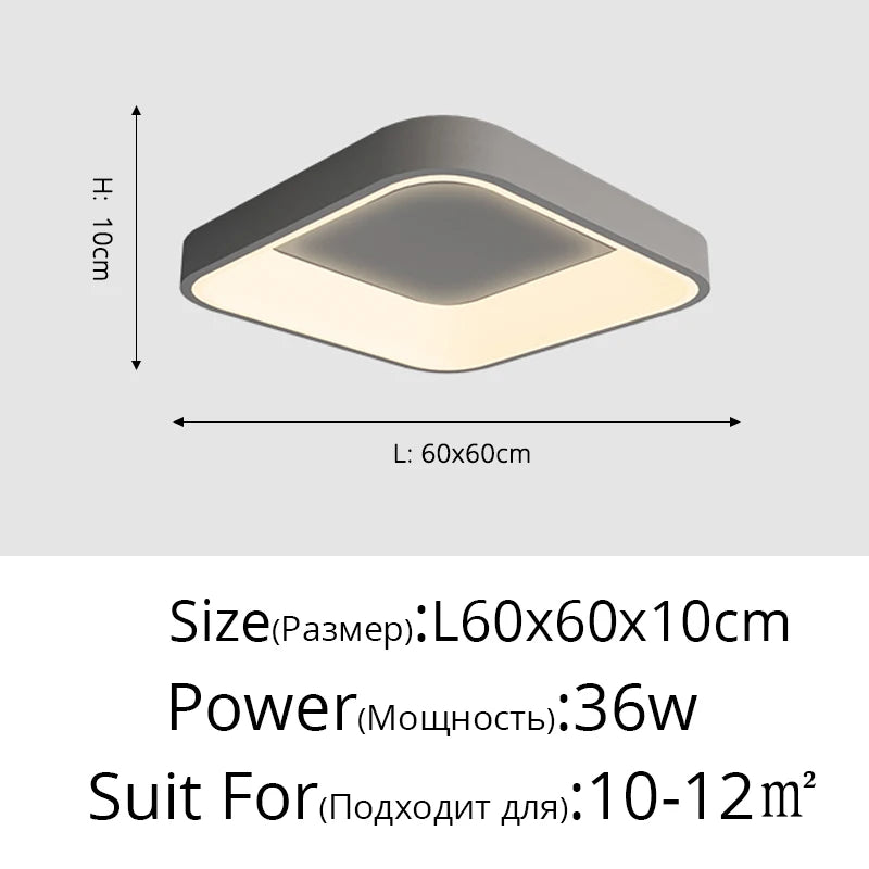White Grey Modern led Ceiling Lights For Living Room Bedroom Dining Room dimmable Lamp indoor round sqaure Fixtures Lustres