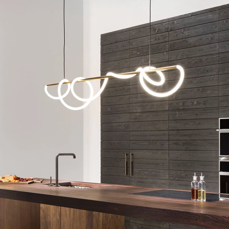 Post-Modern Restaurant Notes Long Hose Lamp Creative Bar Cafe Shop Art Front Desk Designer Chandeliers