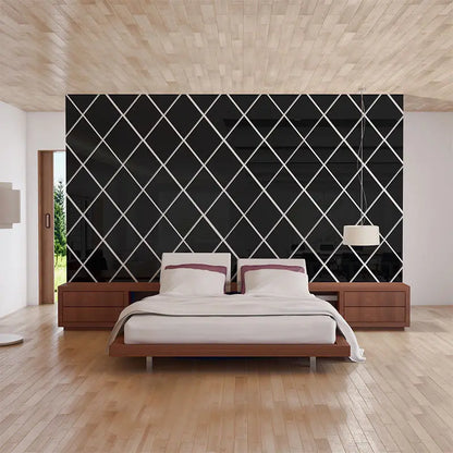 10/17/32/58pcs 3D Mirror Stickers Acrylic Triangles Self-adhesive Diamonds DIY Wall Mirror Stickers for Living Room Home Decor