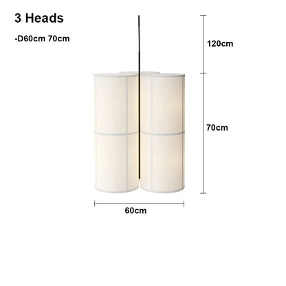 Designer Menu Hashira Cluster Pendant Light Vintage Cloth Lampshade Hanging Lamp Dining Room Minimalist Cylindrical Chandelier
