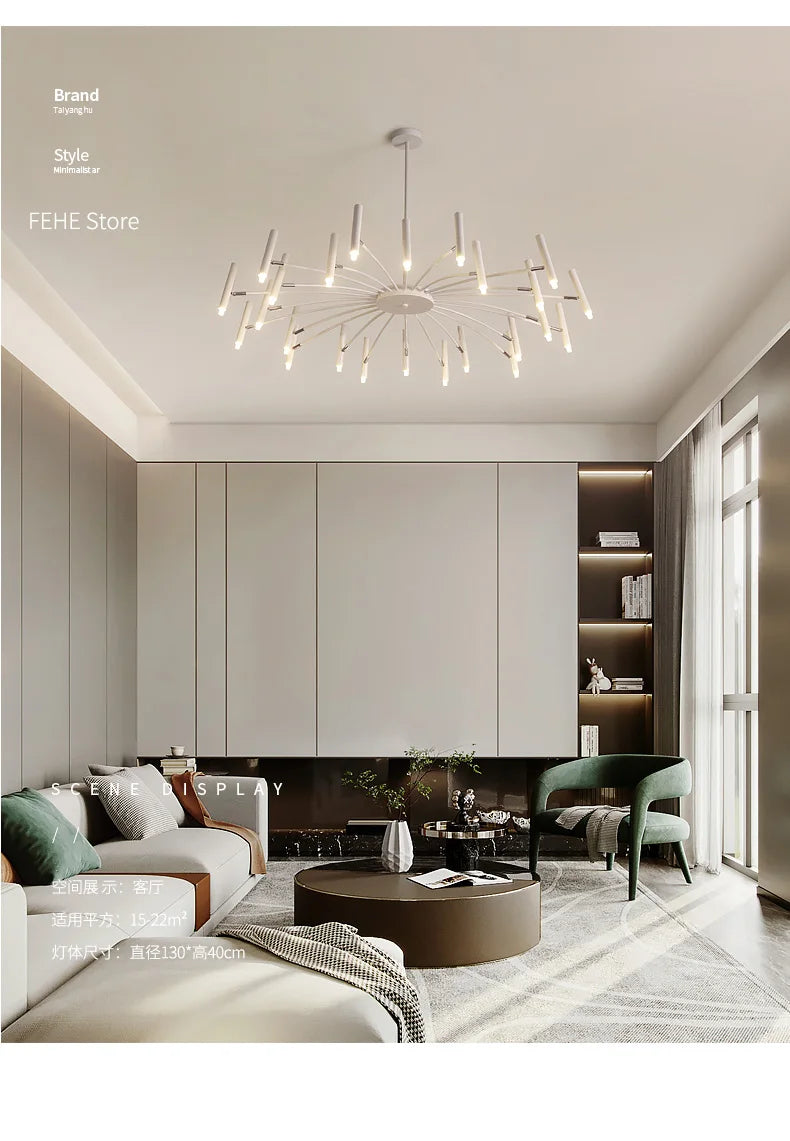 Living room lamp, new light luxury bedroom chandelier Nordic lamps modern minimalist atmosphere For home dining room Lights