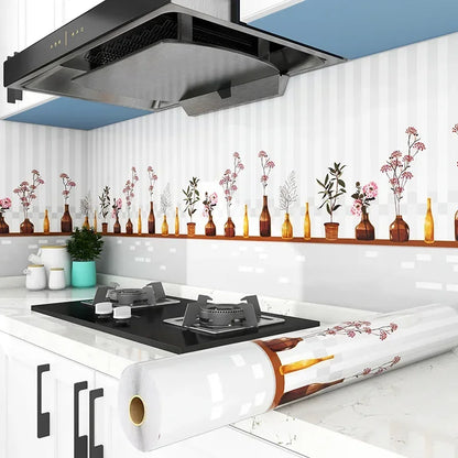 Kitchen Stove Oil-proof Sticker Waterproof High Temperature Resistant Wallpapers Kitchen Decoration Self Adhesive Contact Paper