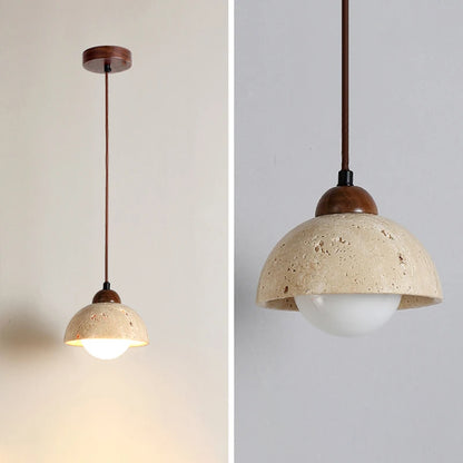Yellow cave stone wabi-Sabi wind bedroom bedside chandelier Creative cream style homestayretro medieval restaurant small chandel