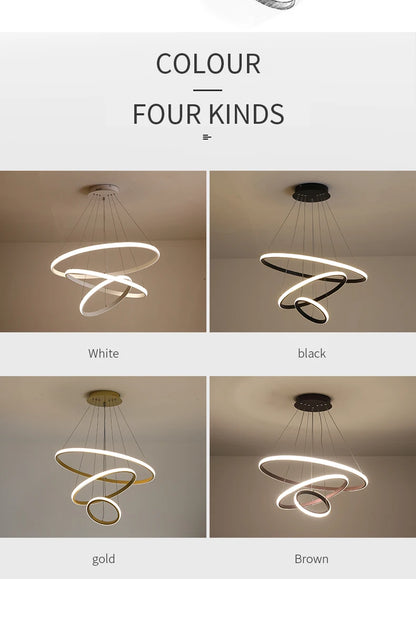 LED Chandelier Ring Ceiling Lighting For Living Room Bedroom Dining Room Kitchen Ceiling Chandelier Lustre Home Light Fixtures
