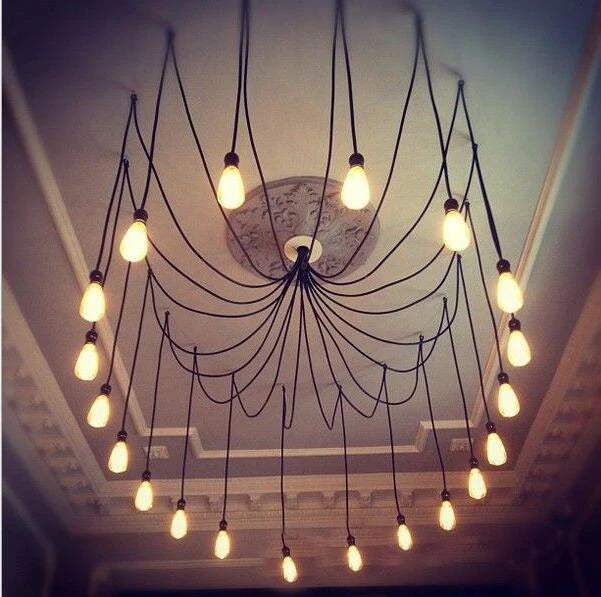 DIY Spider Chandelier Industrial Pendant Lights E27 Modern Ceiling Hanging Lamp Dinning Living Room Courtyard Lighting Fixture