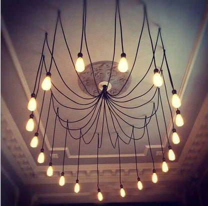 DIY Spider Chandelier Industrial Pendant Lights E27 Modern Ceiling Hanging Lamp Dinning Living Room Courtyard Lighting Fixture
