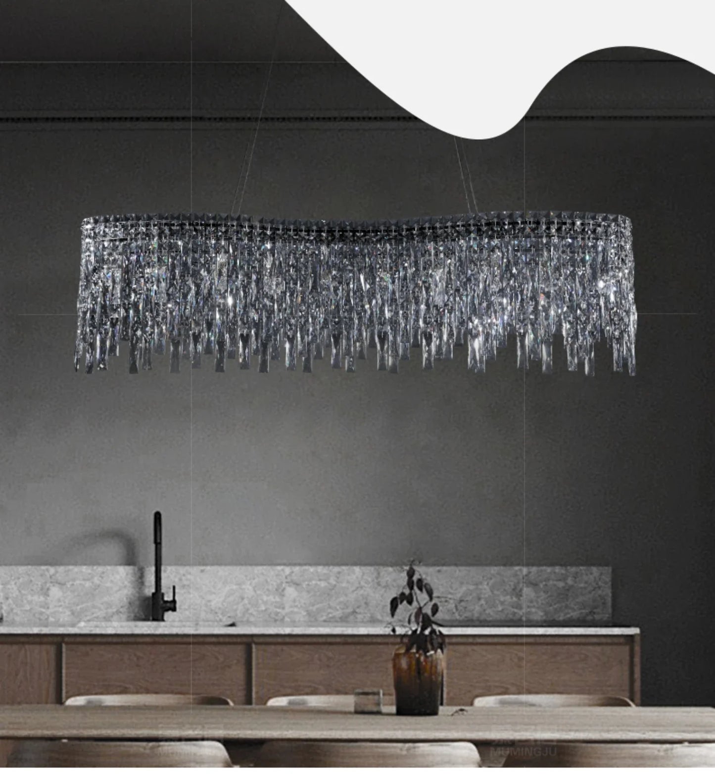 Italy Designer Luxury Chrome Chandelier K9 Crystal for Dining Room Hotel Hall Villa Bar Round Long  Hanging Light Fixture Decor