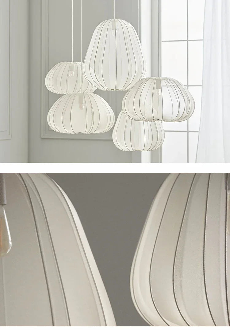Bolia Balloon Fabric Ceiling Lamps Silk White Ivory Lantern Chandelier Pendant Living Room Bedroom Restaurant Home Decorations