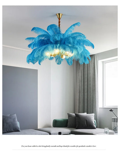 Feather Chandelier Ceiling Lamp LED Pendant Light Nordic Home Decor Lustre Modern Chandelier Pendant Light for Living Room