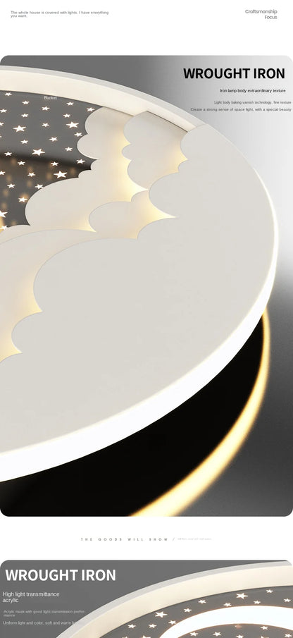 SANDYHA Nordic Children LED Ceiling Lamp Lantern Nursery Bedroom Kids Room Lustres Lampara Techo Para Quarto Home Decor Lighting