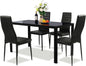 5-piece 4-person Dining Table Set, Imitation Marble Kitchen Table and Chairs 4-piece Set, Metal and Wooden Dining Table Set