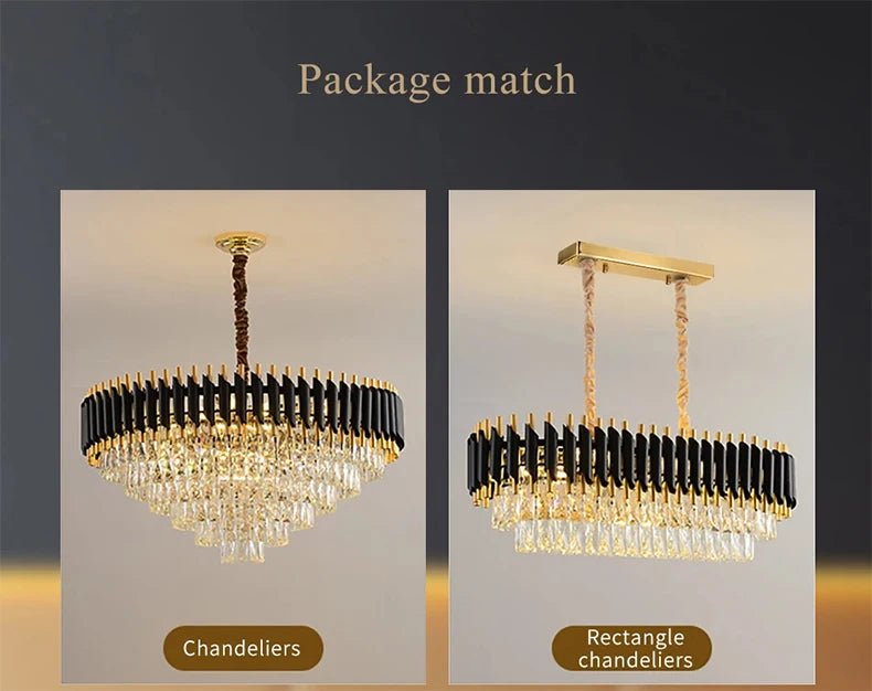 Luxury Modern Crystal Ceiling Chandelier For Living Room Lights Lustre Home Decor Indoor Lighting LED Dining Room Pendant Light