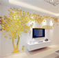 3D Mirror Tree Wall Sticker, Living Room Decals, DIY Acrylic Art, TV Background Wall Poster, Home Decoration, Bedroom Wallpaper