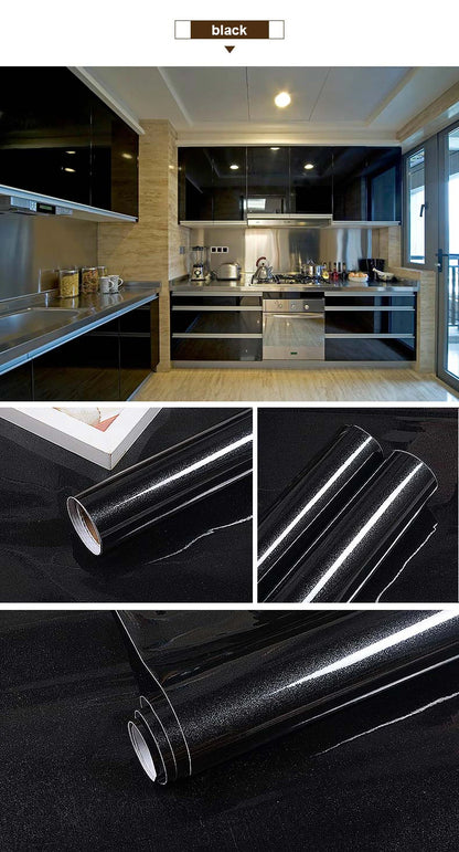 PVC Waterproof Oil-Proof Wallpaper White Self-Adhesive Kitchen Cabinet Table Top Old Furniture Renovation Color Change Stickers