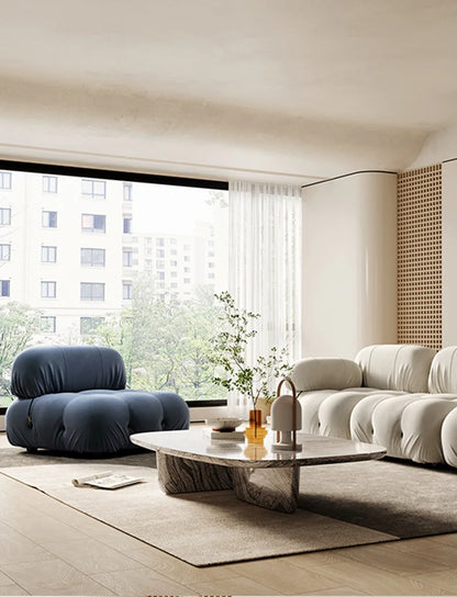 Combination square sofa Mario bedroom small apartment full sponge vacuum compression Living room leisure chair lazy fabric sofa