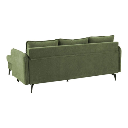 3 Seater Upholstered Corner Sectional Sofa Modern L-Shape Living Room Sofa, 193x136x73cm