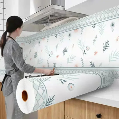 Kitchen Stove Oil-proof Sticker Waterproof High Temperature Resistant Wallpapers Kitchen Decoration Self Adhesive Contact Paper