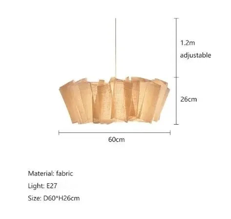 Handmade fabric LED chandelier Japanese retro study bar homestay living room fabric lighting