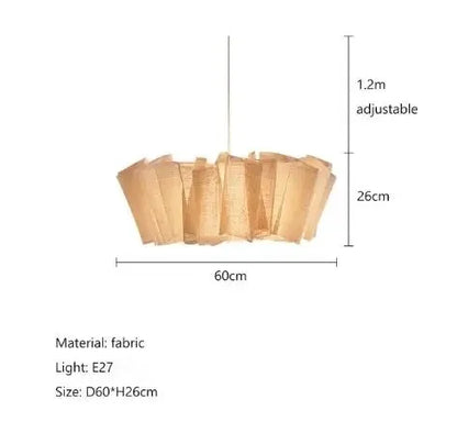 Handmade fabric LED chandelier Japanese retro study bar homestay living room fabric lighting