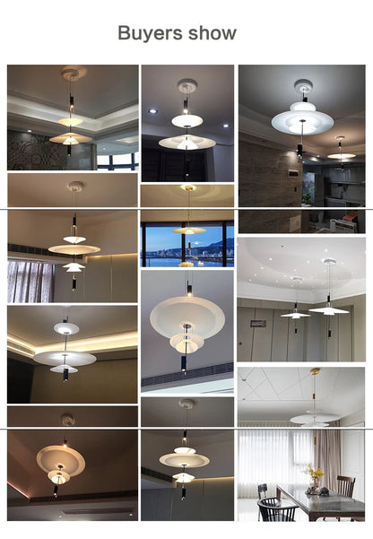 Modern Flying Saucer LED Pendant Lights Personality Home Decor Hanging Lamp Dining Table Bar Living Room Artistic UFO Chandelier