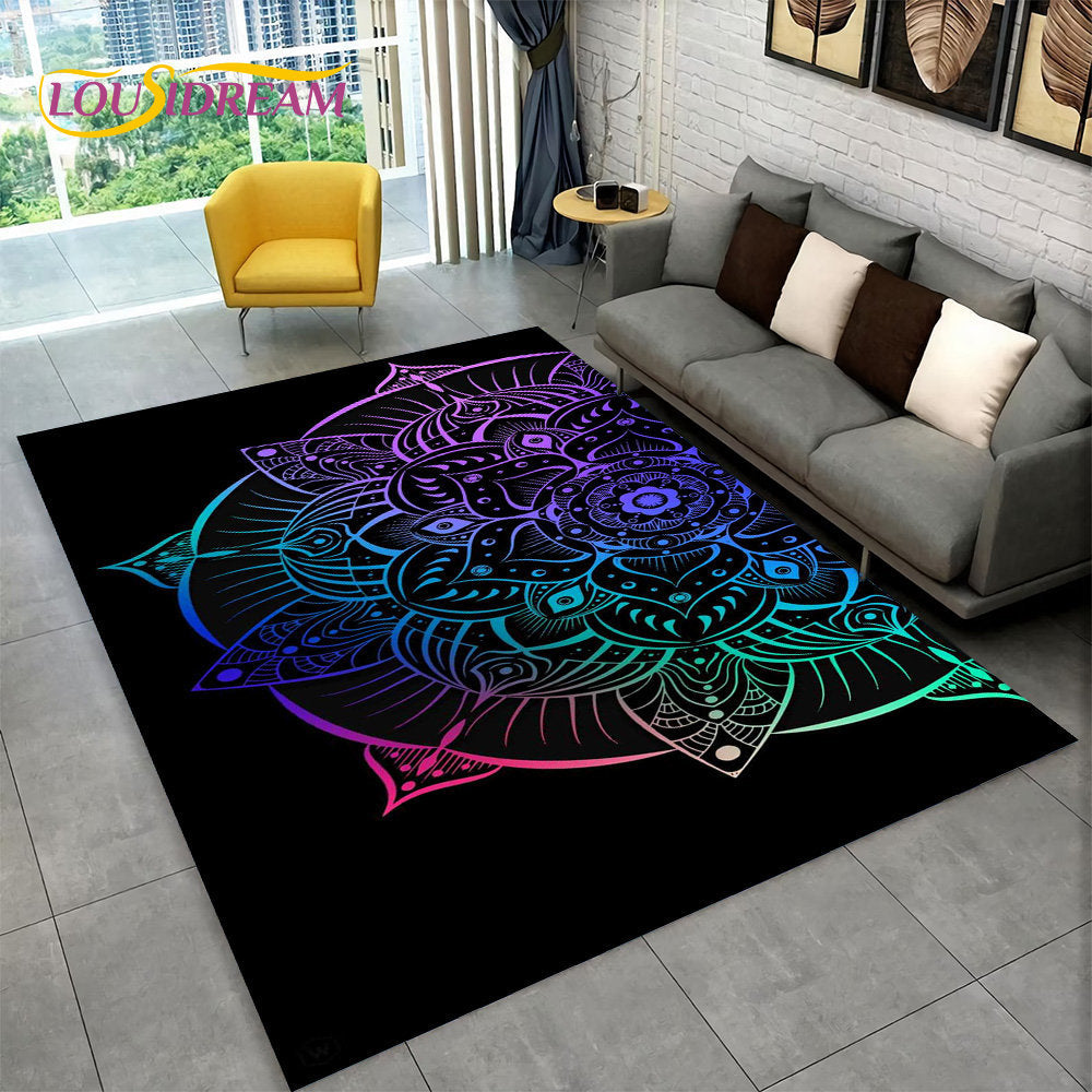 Bohemia Mandala Geometric Area Rug,Carpet Rug for Home Living Room Bedroom Sofa Doormat Kitchen Decor,Kid Non-slip Floor Mats