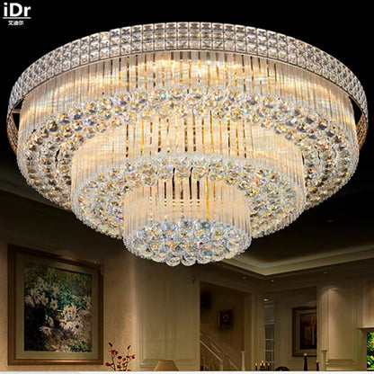 Nordic Modern Golden Round Ring Hanging Light Modern LED Crystal Ceiling Chandelier Lamp For Dinning Living Room Hall Home Decor