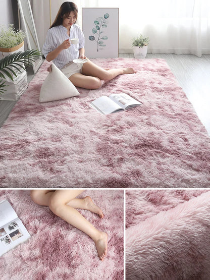 Pink Kids Carpet For Girls Bedroom Decoration Nordic large Living Room's Rugs Fluffy Hall Carpets Soft Plush Nursery Play Mats