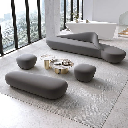 Beige Living Room Sofa European Nordic Sectional Curved Lounge Chaise Couch Puffs Double Lazy Italian Divano Soggiorno Furniture