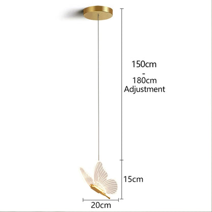 Butterfly Chandelier LED Ceiling Pendant Light Hanging Lamp Dining Living Room For Home Decora Indoor Lighting Bedroom Luminaire