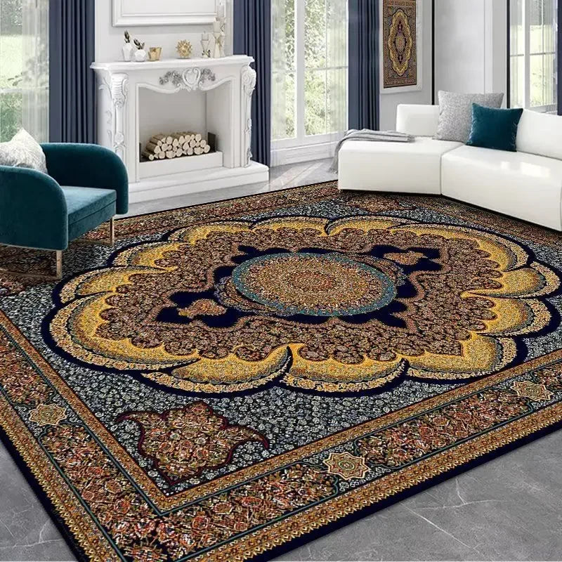 Vintage Persian Red Carpet Living Room High-end Luxury American Hairless Tea Table Rug Bedroom Bed End Anti-slip Large Area Mat