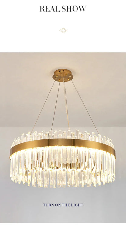 Nordic Luxury Chandeliers Crystal Pendant Ceiling Lights for Living Dining Room Kitchen Gold Pendant Light Decor Indoor Lighting