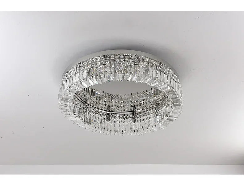 Luxury Modern Minimalist Crystal Glass Round Ceiling Chandelier for  Living Room Bedroom Study Led Indoor Lighting Decor