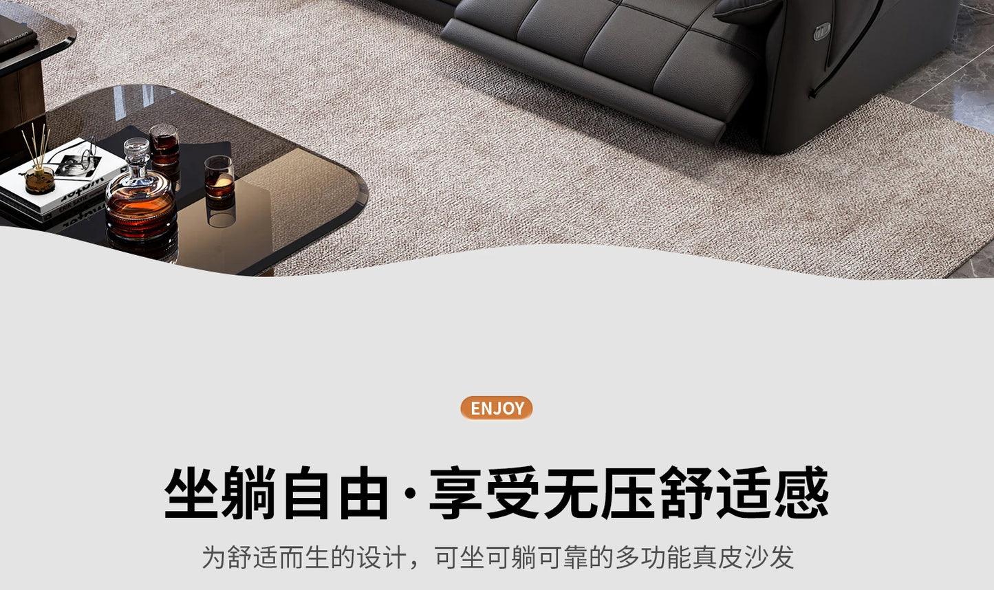 Genuine Leather Modern Sofa Chair Living Room Electric Designer Reclining Sofa Italian Loveseat Divano Soggiorno Home Furniture
