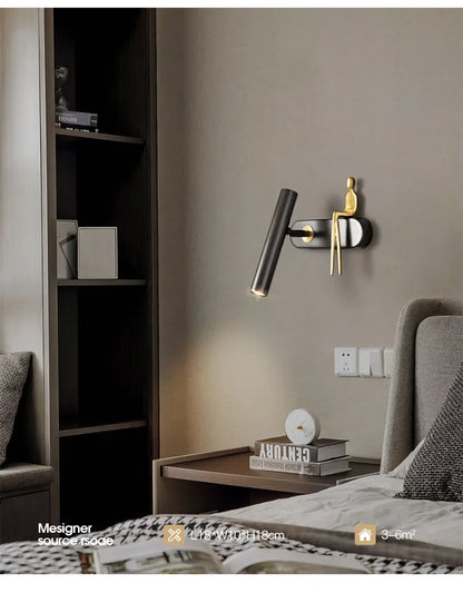 Creative LED Wall Lamp Personality Postmodern Living Room Background Wall Light Luxury Bathroom Bedside Wall Lamp Decor Fixtures