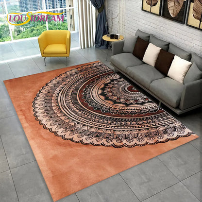 Bohemia Mandala Geometric Area Rug,Carpet Rug for Home Living Room Bedroom Sofa Doormat Kitchen Decor,Kid Non-slip Floor Mats