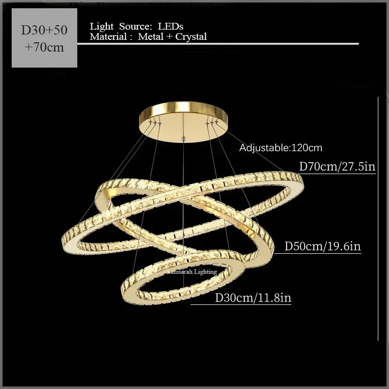 2024 Modern Crystal Ceiling Hanging Chandeliers for Living Dining Table Room Bedroom Lamps Home Decorations Pendant Light Lustre