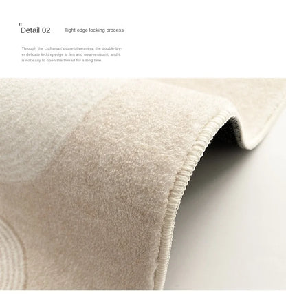 Modern Rugs for Bedroom Fluffy Soft Lounge Rug Thick Cloakroom Round Floor Mat Cream Living Room Decoration Anti-slip Carpet
