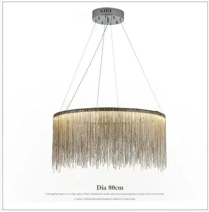 2024 Modern Art Decor Tassel Pendant Lamps Chain Chandelier for Bedroom Living Room Restaurant Lights Winfordo 110V / 220V