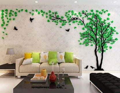 3D Mirror Tree Wall Sticker, Living Room Decals, DIY Acrylic Art, TV Background Wall Poster, Home Decoration, Bedroom Wallpaper