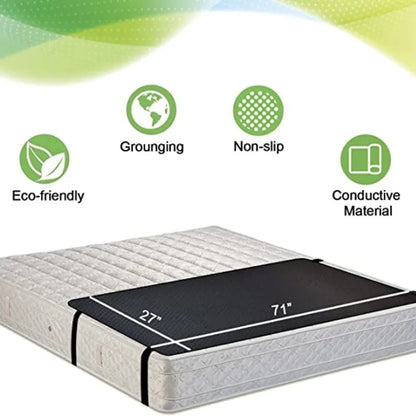 Half Grounding Mat for Bed Anti-slip PU Leather Earthing Mattress With Grounding Cord & Plug Adapter