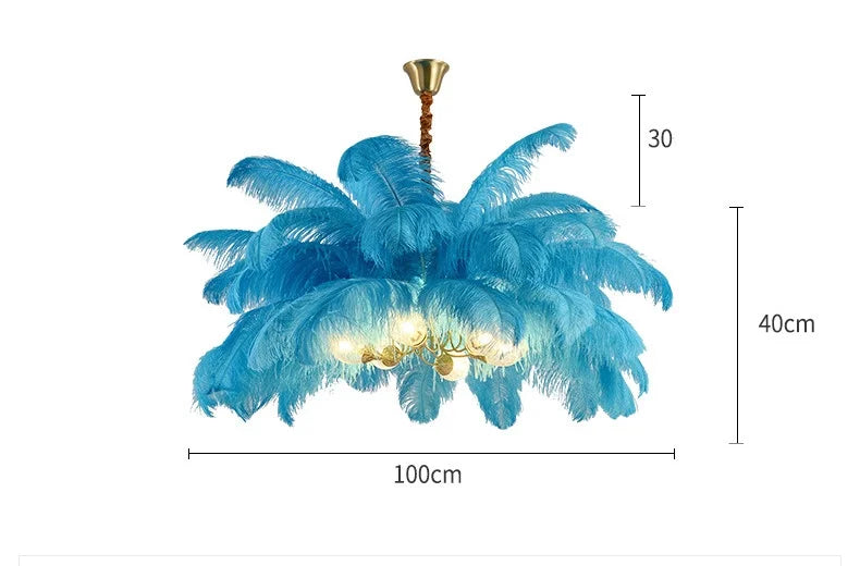 Feather Chandelier Ceiling Lamp LED Pendant Light Nordic Home Decor Lustre Modern Chandelier Pendant Light for Living Room
