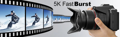 NBD 5K Digital Cameras For Photography, 16X Optical Zoom Camera With WiFi & App Control,64MP Vlogging Camera With 3-inch Screen