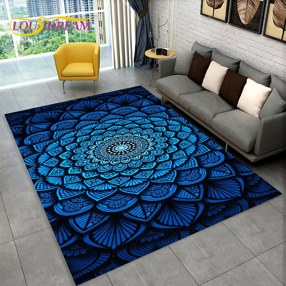 Bohemia Mandala Geometric Area Rug,Carpet Rug for Home Living Room Bedroom Sofa Doormat Kitchen Decor,Kid Non-slip Floor Mats