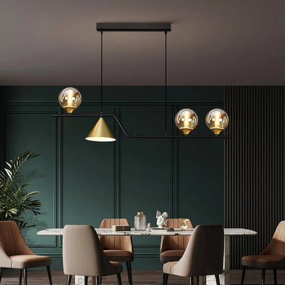 Nordic Black LED Chandelier For Living Room Kitchen Modern Home Indoor Ceiling Lighting Fixtures Glass Ball E14 Hanging Lamps