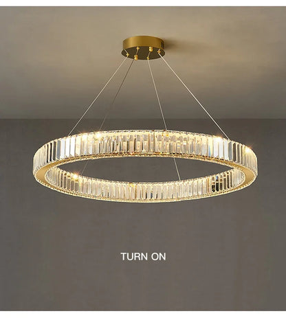 2024 Led Luxury Crystal Ceiling Pendant Lamp Living Room Bedroom Hanging Chandelier Bar Dining Table Light for Room Decor Lustre
