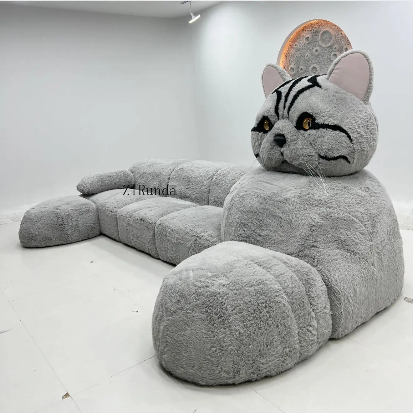 Cat-shaped cartoon animal sofa living room creative size apartment fabric plush sofa