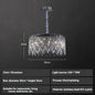 Italy Designer Luxury Chrome Chandelier K9 Crystal for Dining Room Hotel Hall Villa Bar Round Long  Hanging Light Fixture Decor